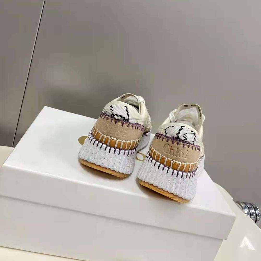 Chloe Women Nama Sneaker in Recycled Mesh-Beige - image 6