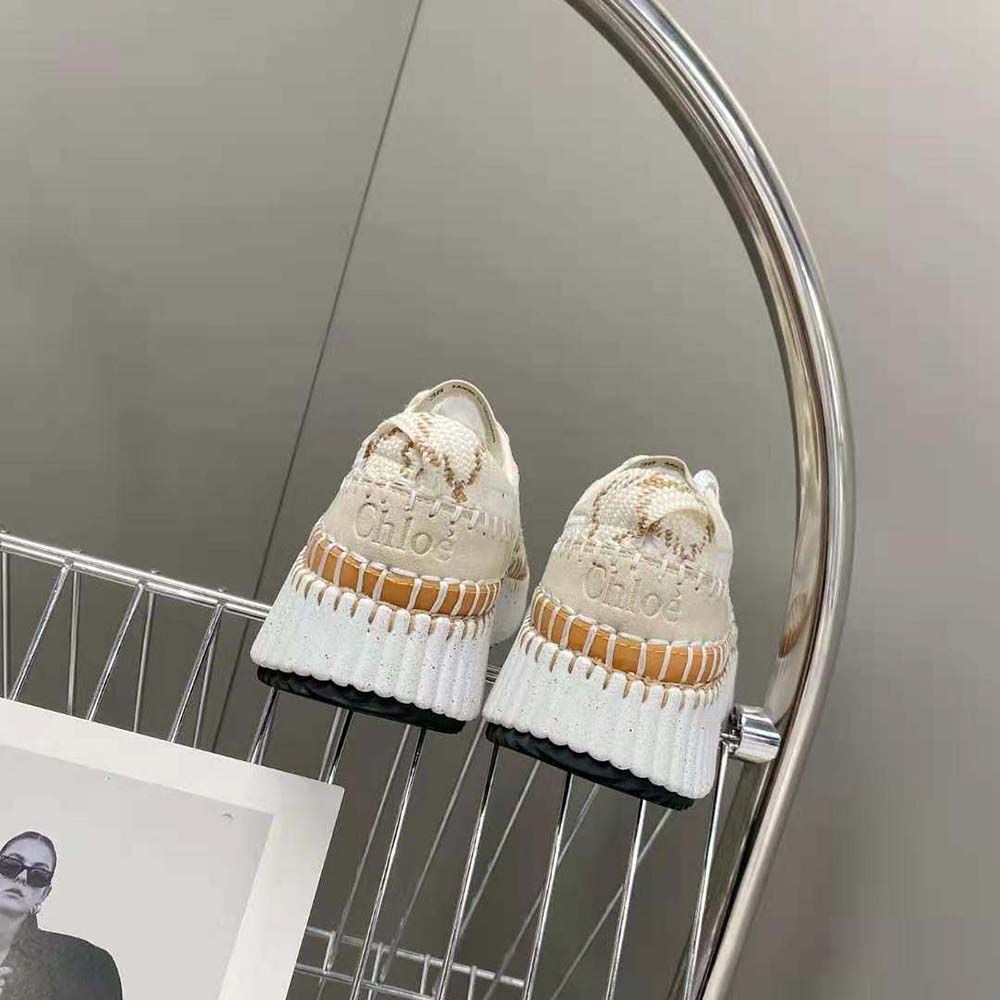 Chloe Women Nama Sneaker in Recycled Mesh-White - image 9
