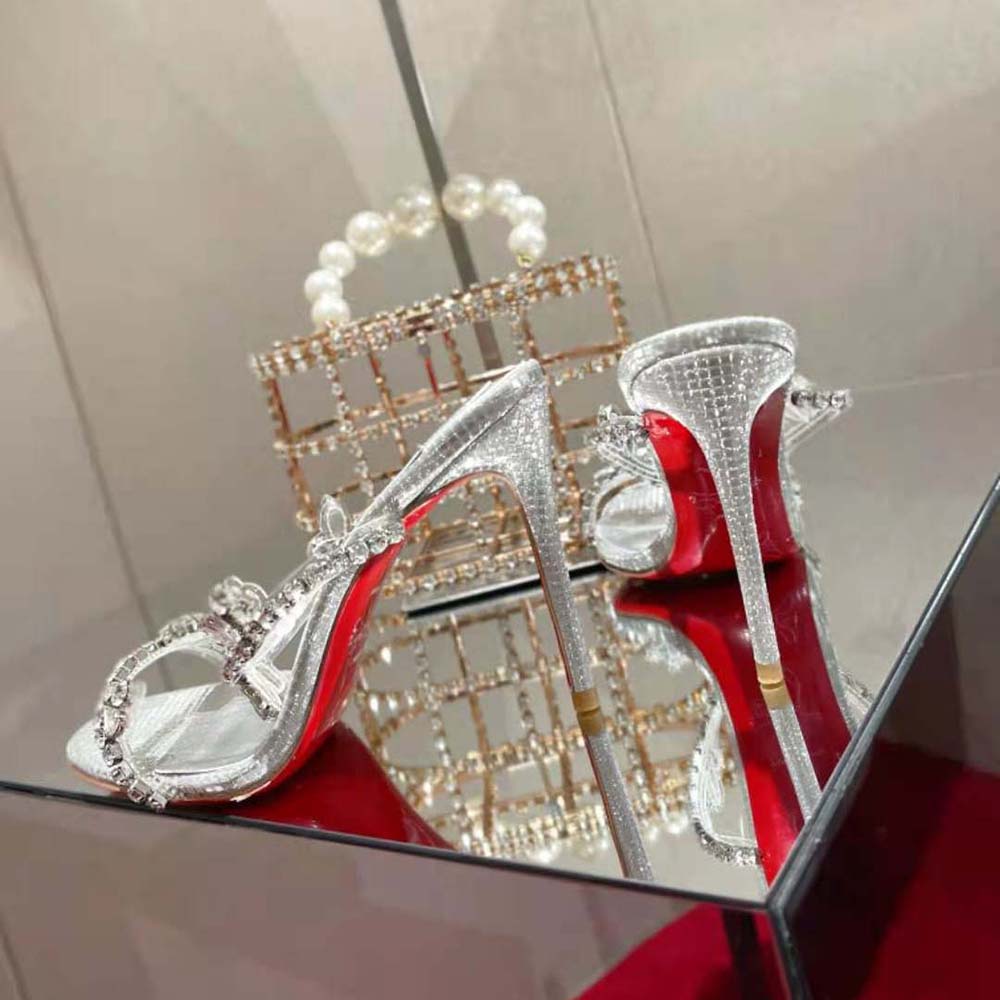 Christian Louboutin Women Just Queen 100 mm Heel Height-Silver - image 6