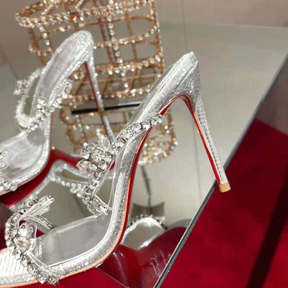 Christian Louboutin Women Just Queen 100 mm Heel Height-Silver - image 9