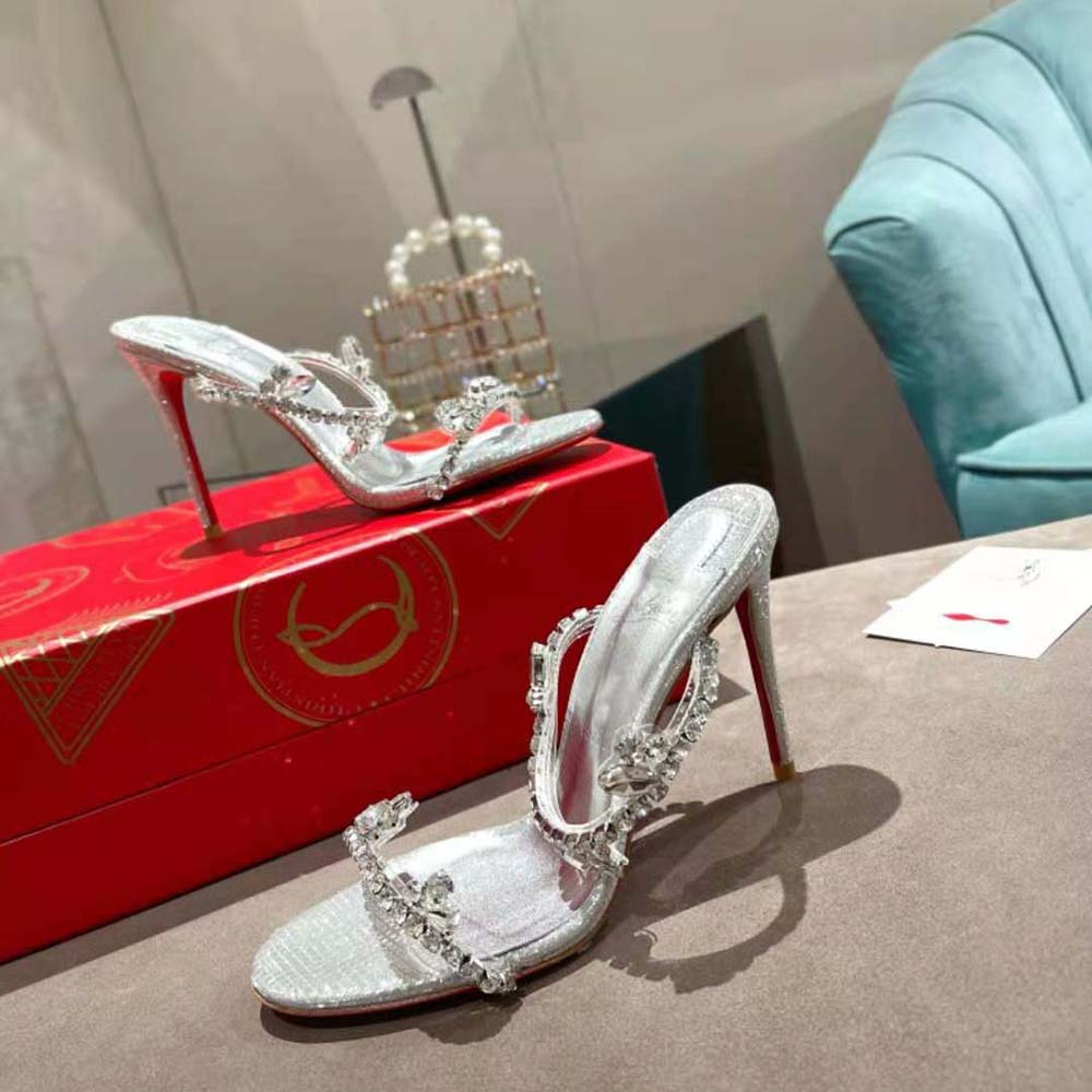 Christian Louboutin Women Just Queen 100 mm Heel Height-Silver - image 5