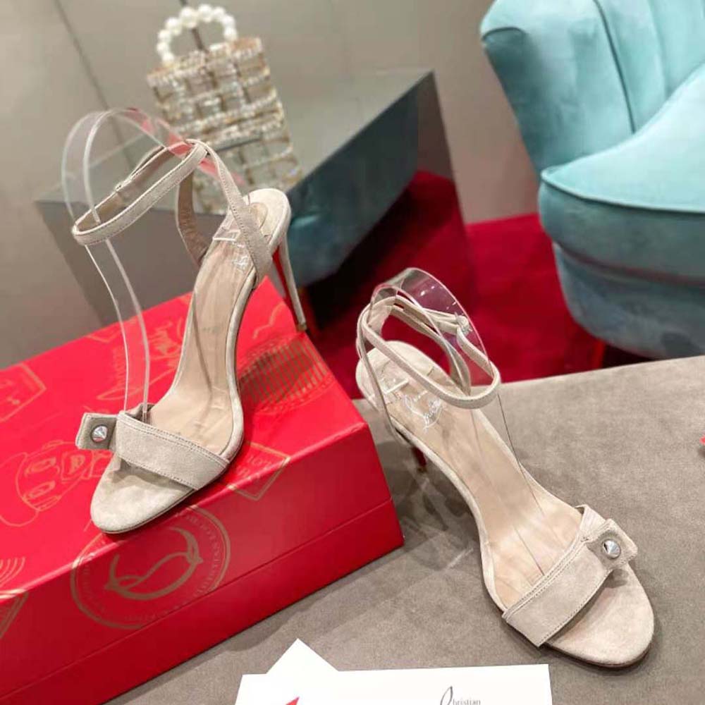 Christian Louboutin Women Umberta 100 mm in Suede Calfskin-Sandy - image 4