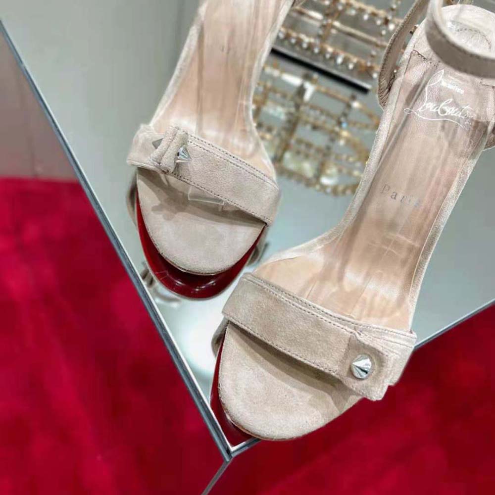 Christian Louboutin Women Umberta 100 mm in Suede Calfskin-Sandy - image 9