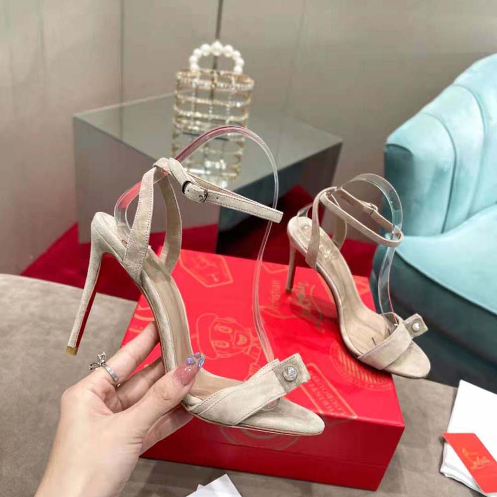 Christian Louboutin Women Umberta 100 mm in Suede Calfskin-Sandy - image 5