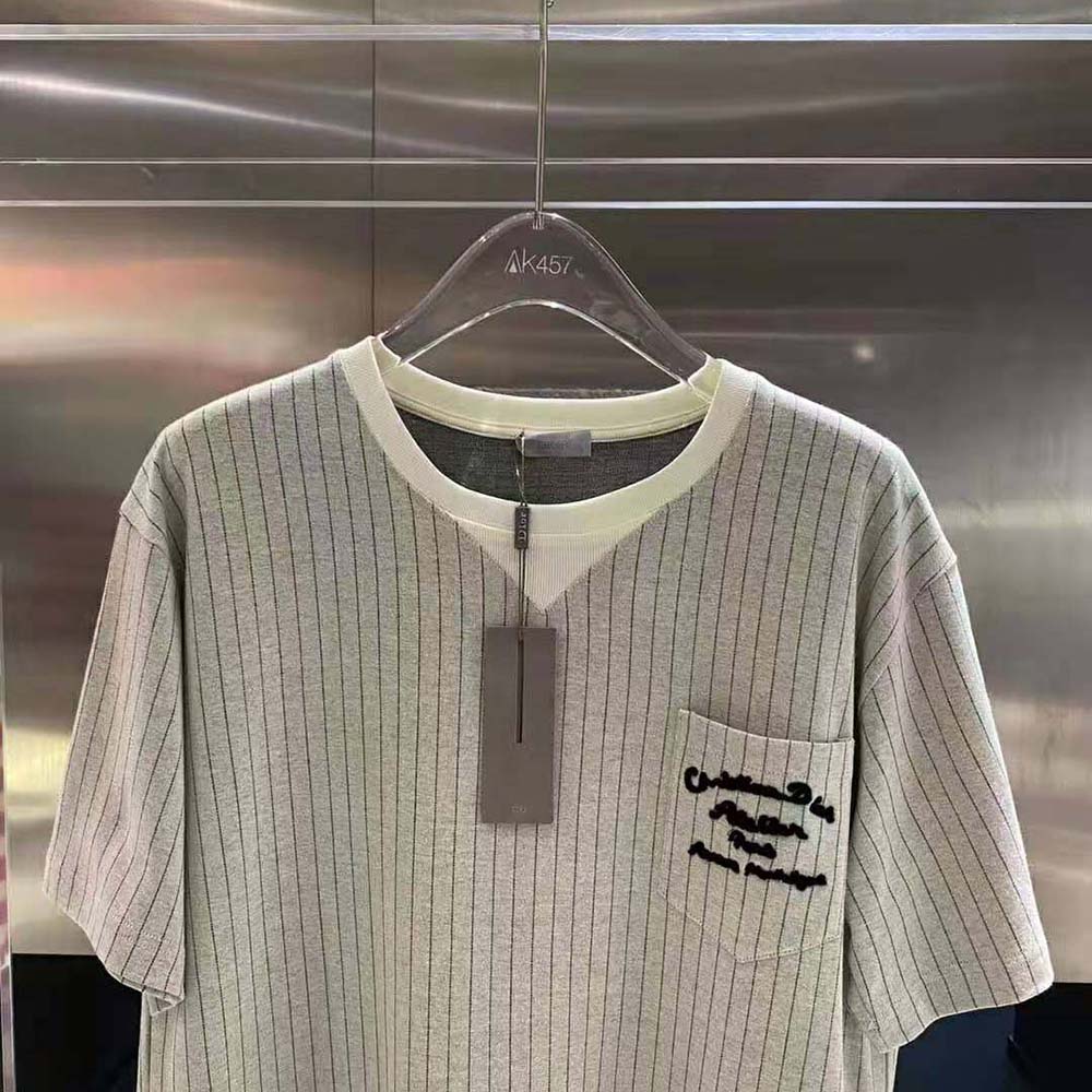 Dior Men Christian Dior Atelier T-shirt Relaxed Fit Ecru Wool and Cotton Jersey - image 4