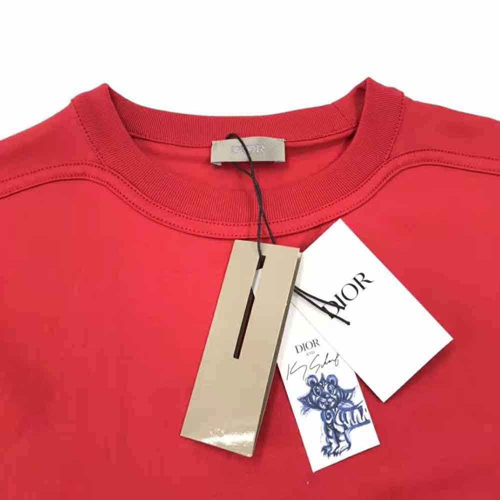 Dior Men Dior and Kenny Scharf T-shirt Relaxed Fit Red Cotton Jersey - image 4