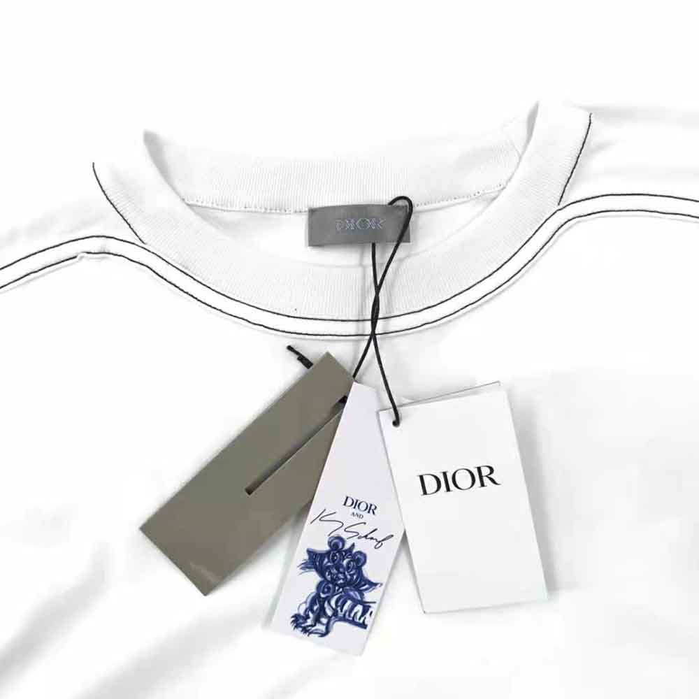 Dior Men Dior and Kenny Scharf T-shirt Relaxed Fit White Cotton Jersey - image 9
