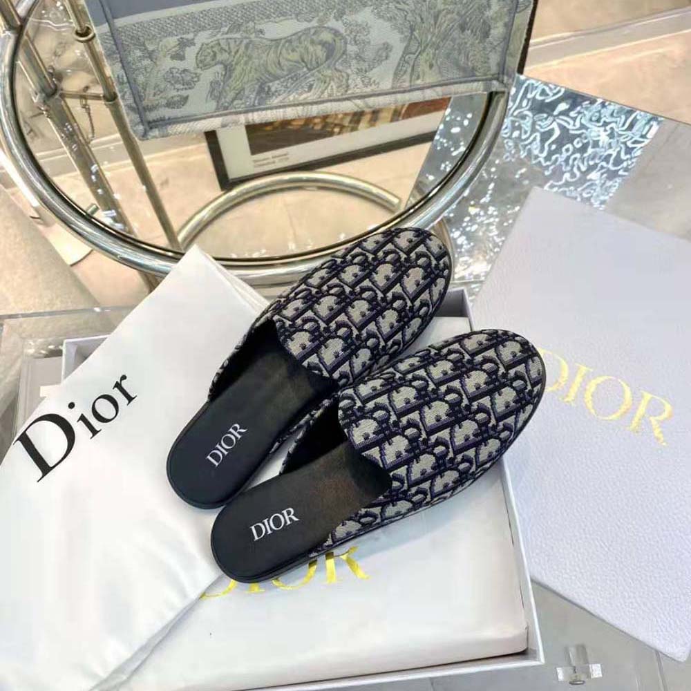 Dior Men Indior Mule Beige and Black Dior Oblique Jacquard - image 4
