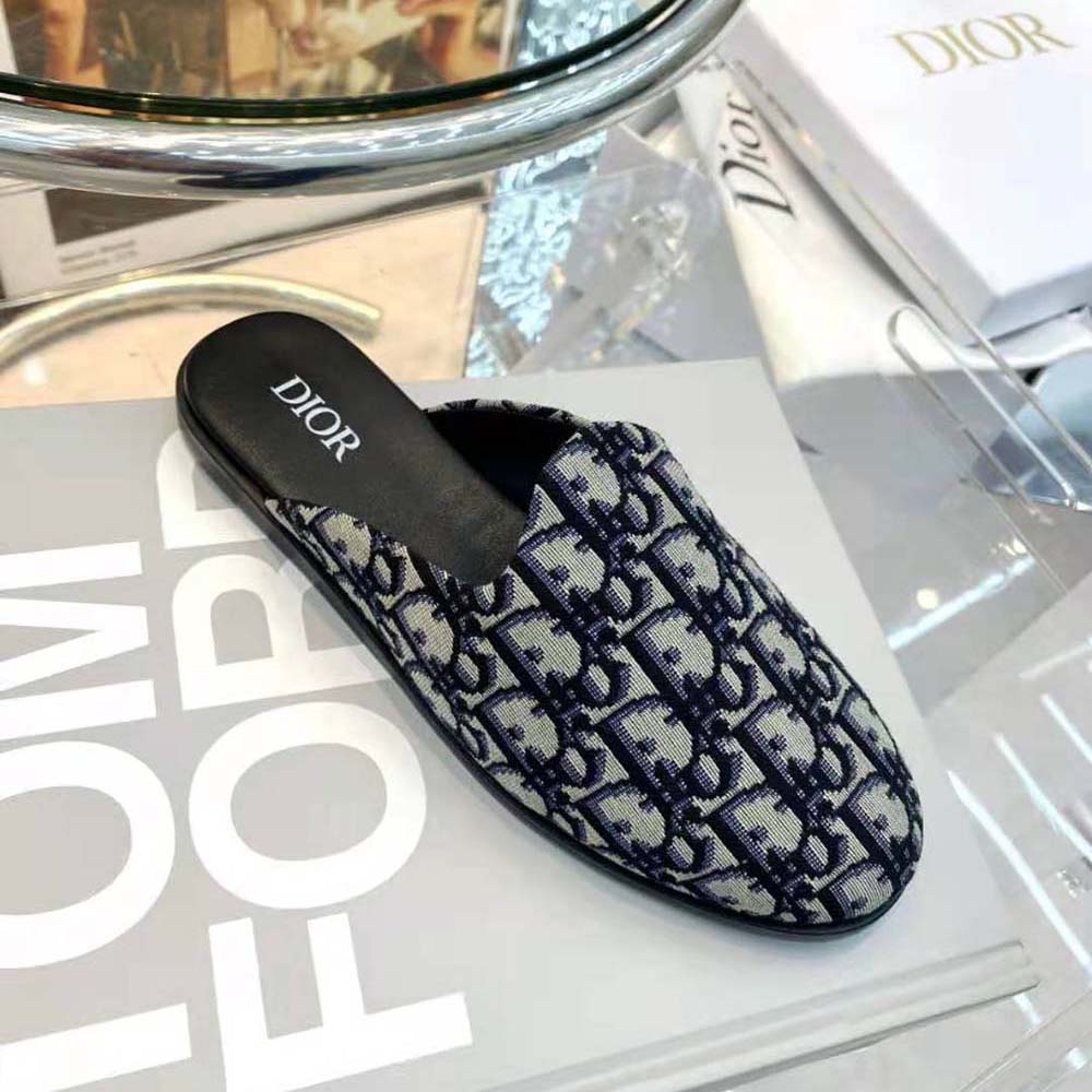 Dior Men Indior Mule Beige and Black Dior Oblique Jacquard - image 8