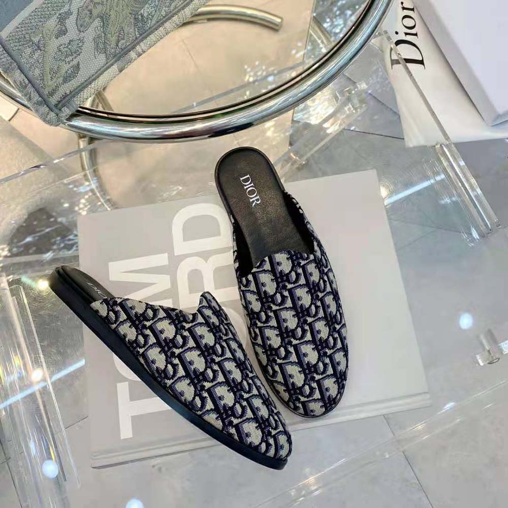 Dior Men Indior Mule Beige and Black Dior Oblique Jacquard - image 5