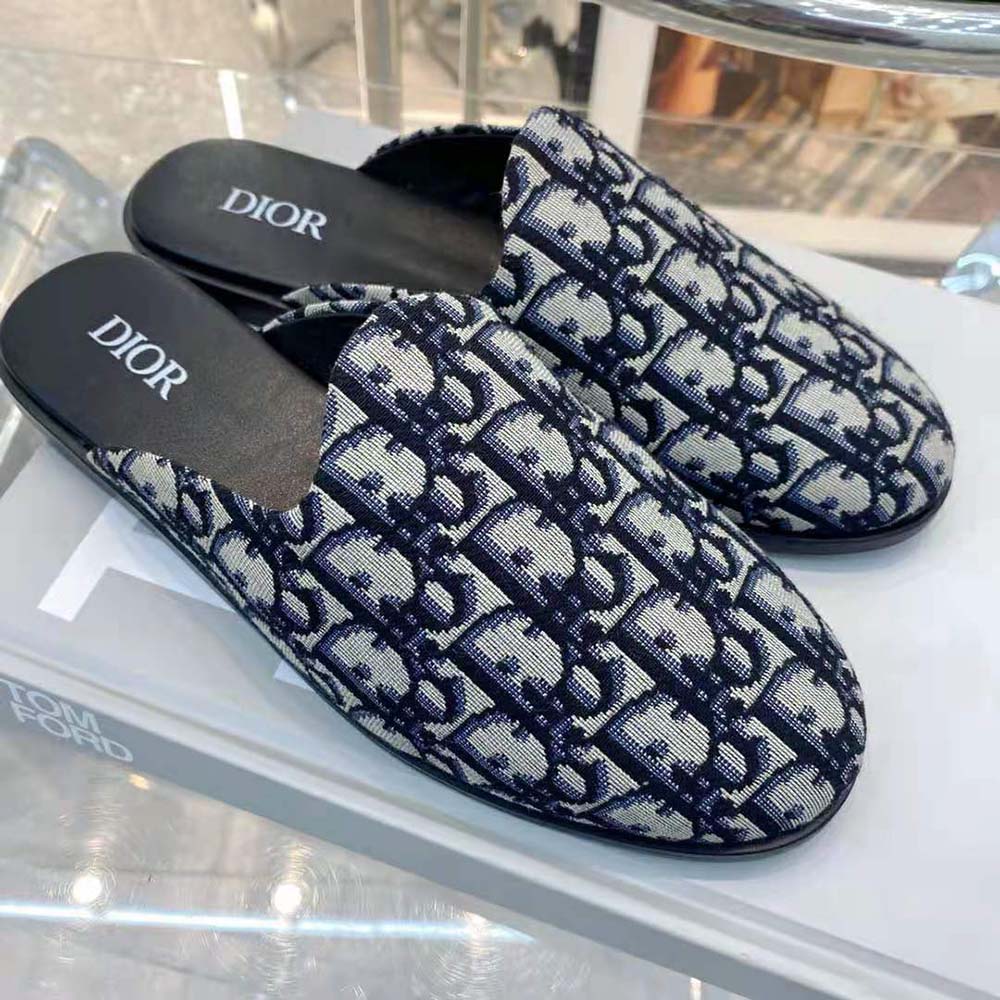 Dior Men Indior Mule Beige and Black Dior Oblique Jacquard - image 6