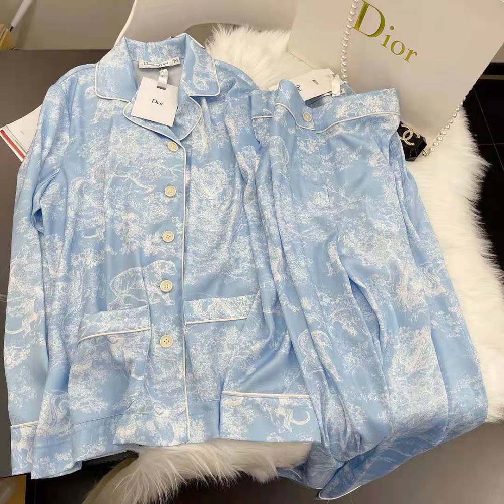Dior Women Chez Moi Shirt Cornflower Blue Toile de Jouy Reverse Silk Twill - image 5