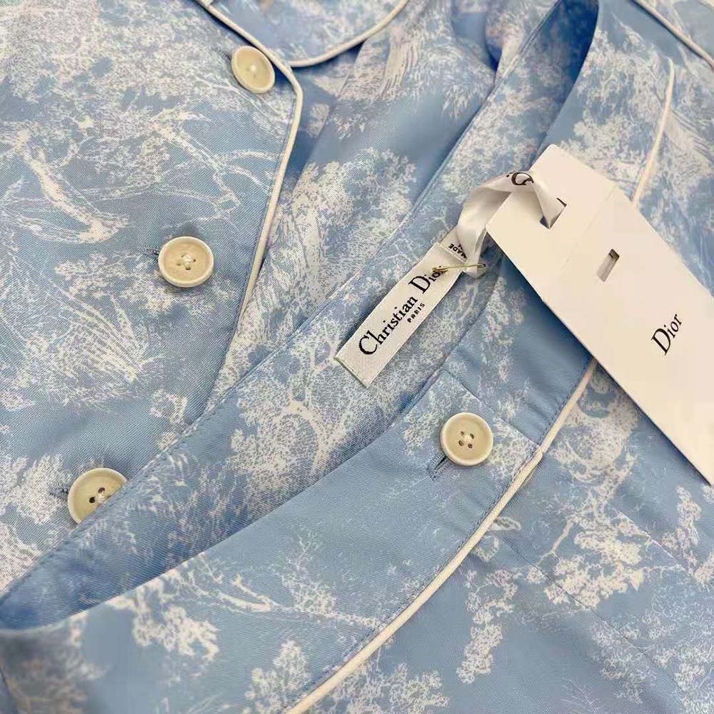 Dior Women Chez Moi Shirt Cornflower Blue Toile de Jouy Reverse Silk Twill - image 6