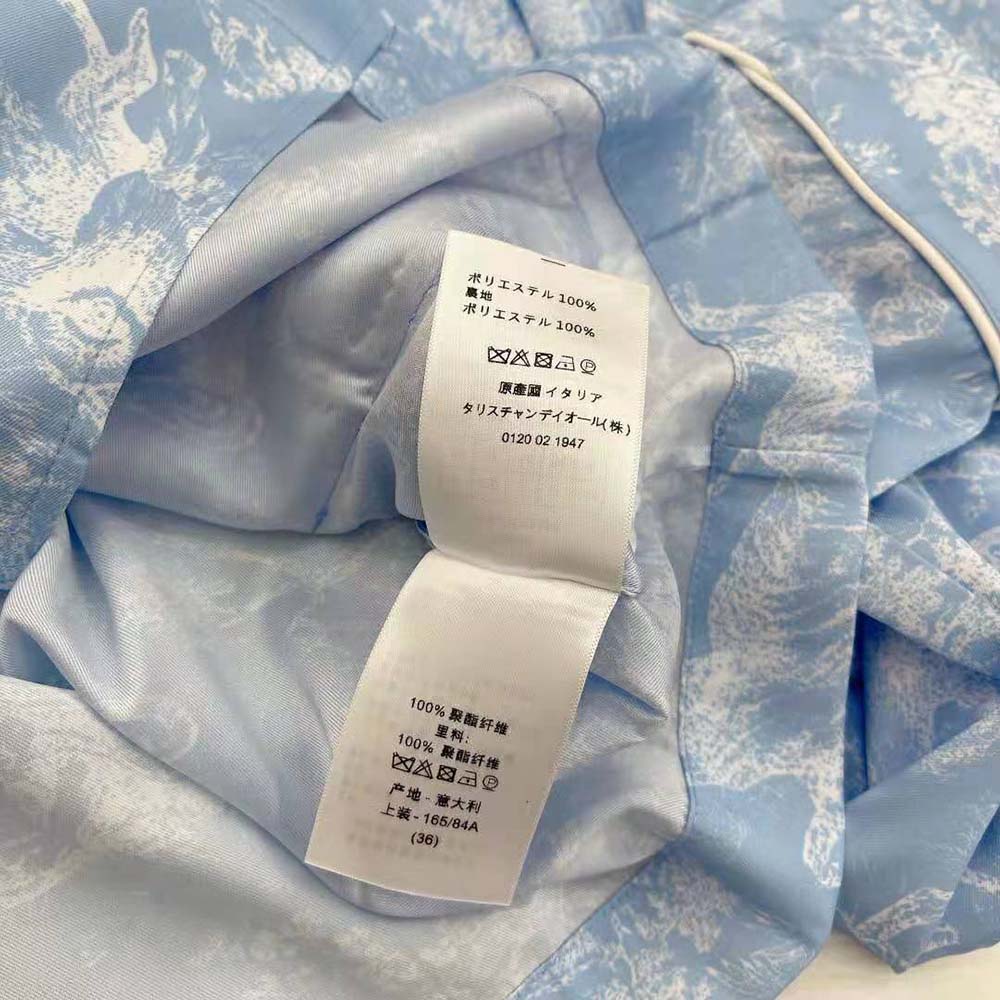 Dior Women Chez Moi Shirt Cornflower Blue Toile de Jouy Reverse Silk Twill - image 7
