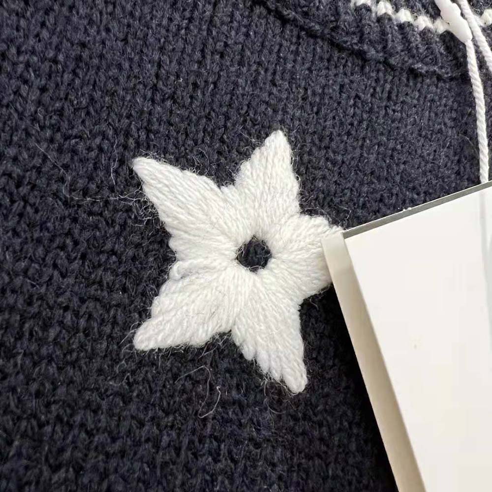 Dior Women Christian Dior Short-Sleeved Sweater Navy Blue Cashmere and Wool Knit - image 8