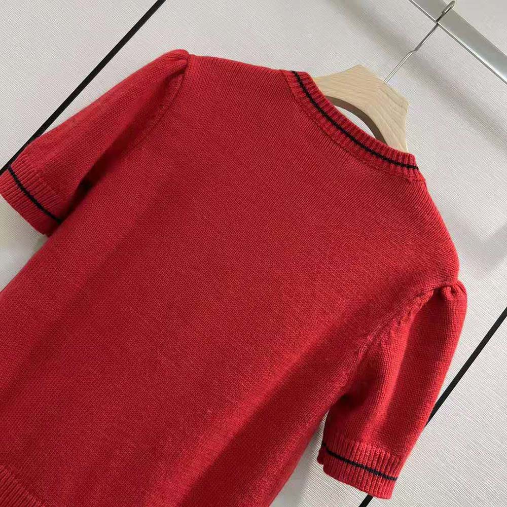 Dior Women Christian Dior Short-Sleeved Sweater Red Cashmere and Wool Knit - image 6