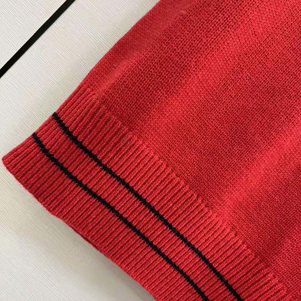 Dior Women Christian Dior Short-Sleeved Sweater Red Cashmere and Wool Knit - image 7