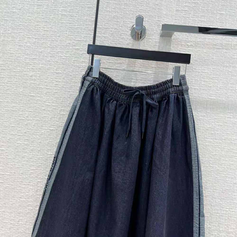 Dior Women Denim Couture Mid-Length Skirt Deep Blue Lightweight Cotton Denim - image 5