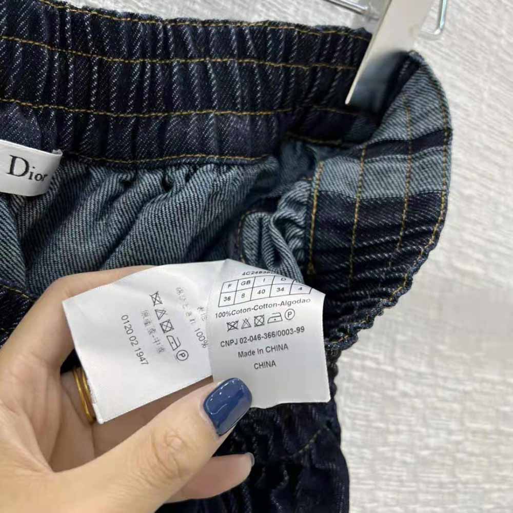 Dior Women Denim Couture Mid-Length Skirt Deep Blue Lightweight Cotton Denim - image 10