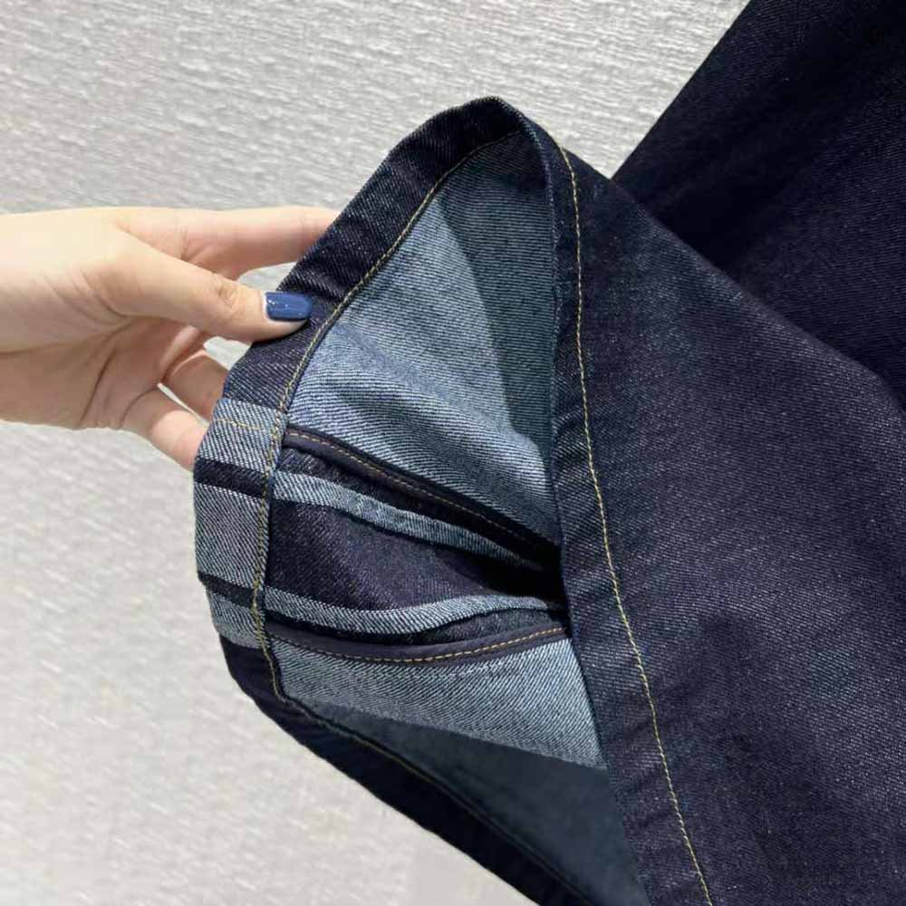 Dior Women Denim Couture Mid-Length Skirt Deep Blue Lightweight Cotton Denim - image 9