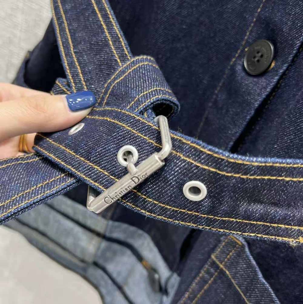 Dior Women Denim Couture Short-Sleeved Belted Jacket - image 9