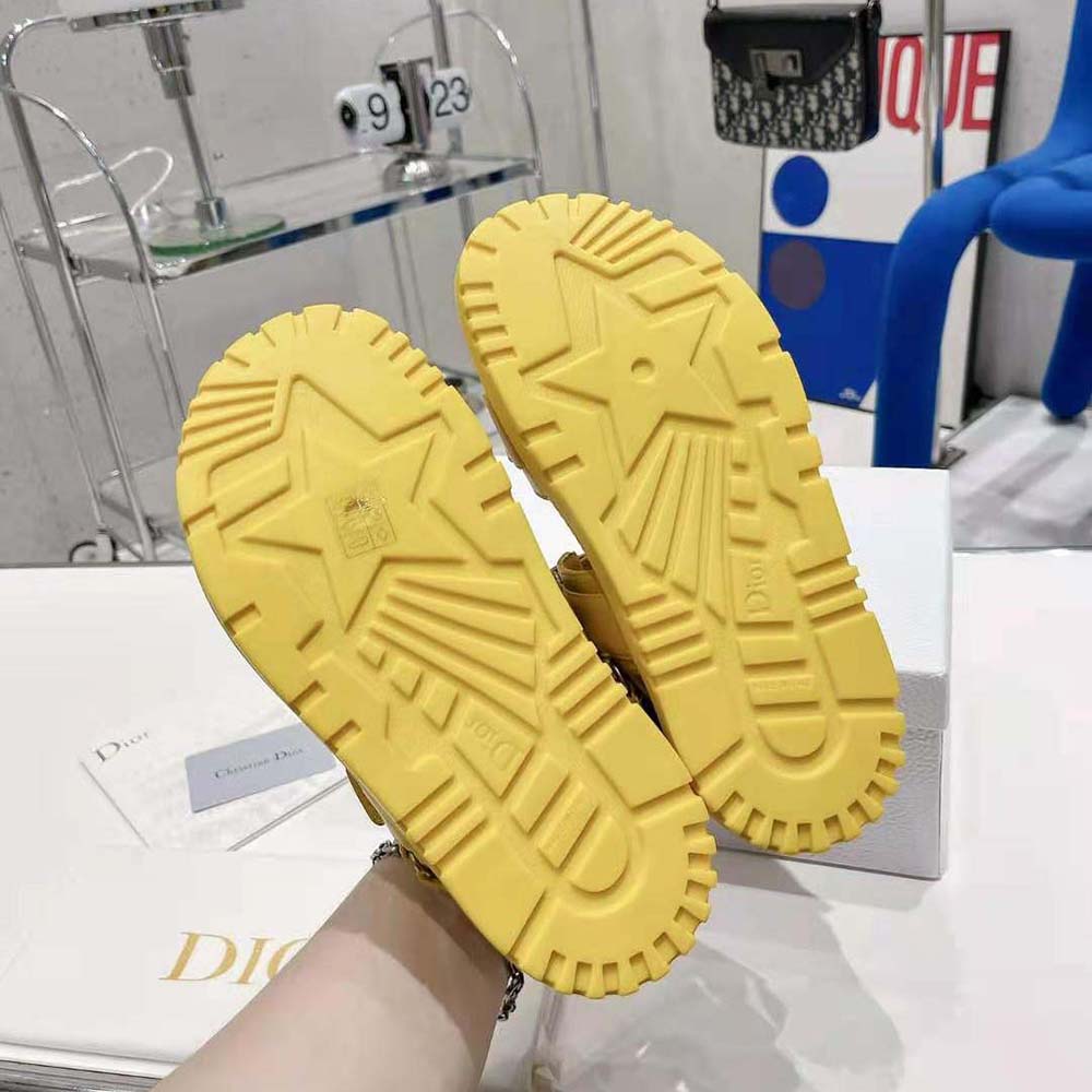 Dior Women Dioract Sandal Mustard Yellow Lambskin - image 7