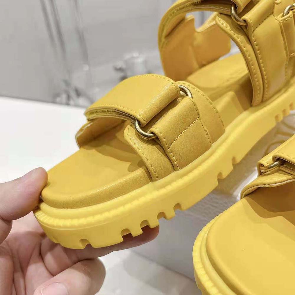 Dior Women Dioract Sandal Mustard Yellow Lambskin - image 8