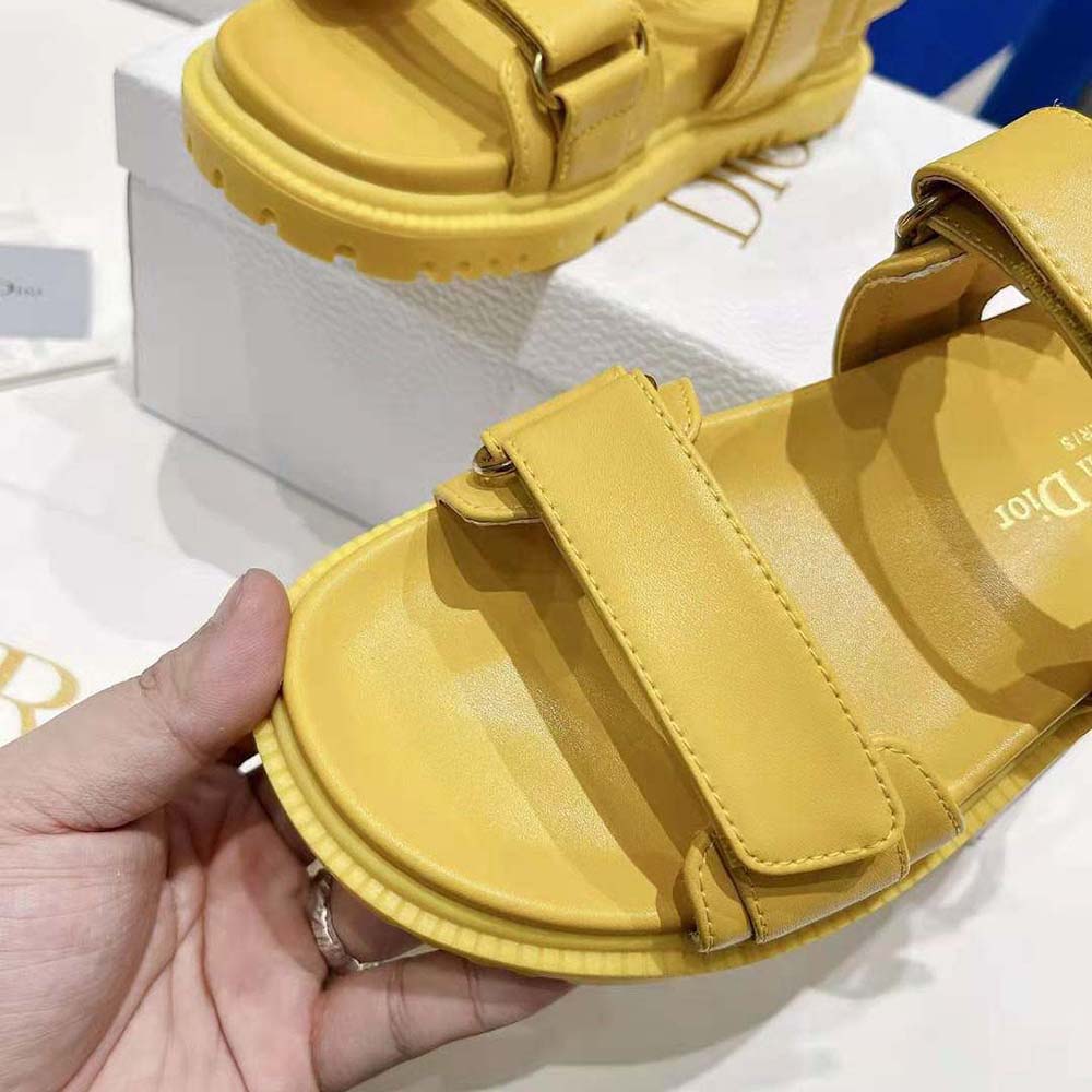 Dior Women Dioract Sandal Mustard Yellow Lambskin - image 10