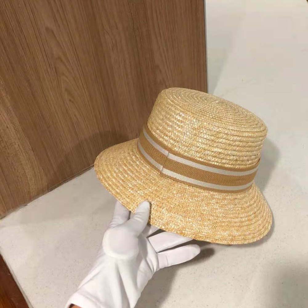 Dior Women Dioresort Small Brim Hat Natural Straw and Pink Embroidered Band - image 8