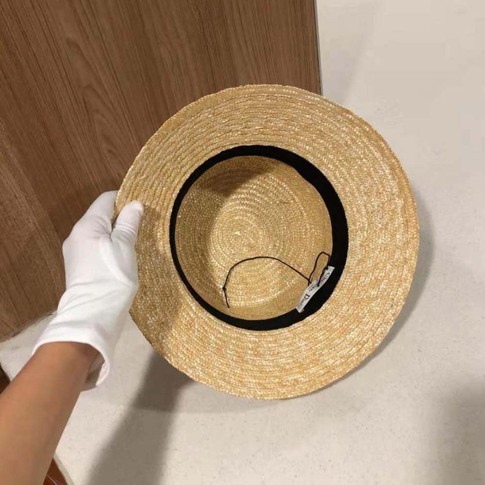 Dior Women Dioresort Small Brim Hat Natural Straw and Pink Embroidered Band - image 10