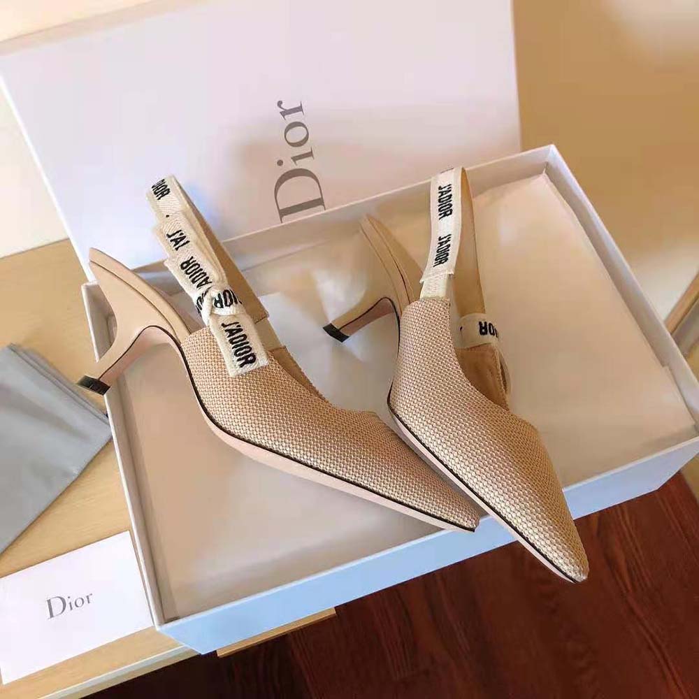 Dior Women J Adior Slingback Pump Nude Technical Fabric - image 5