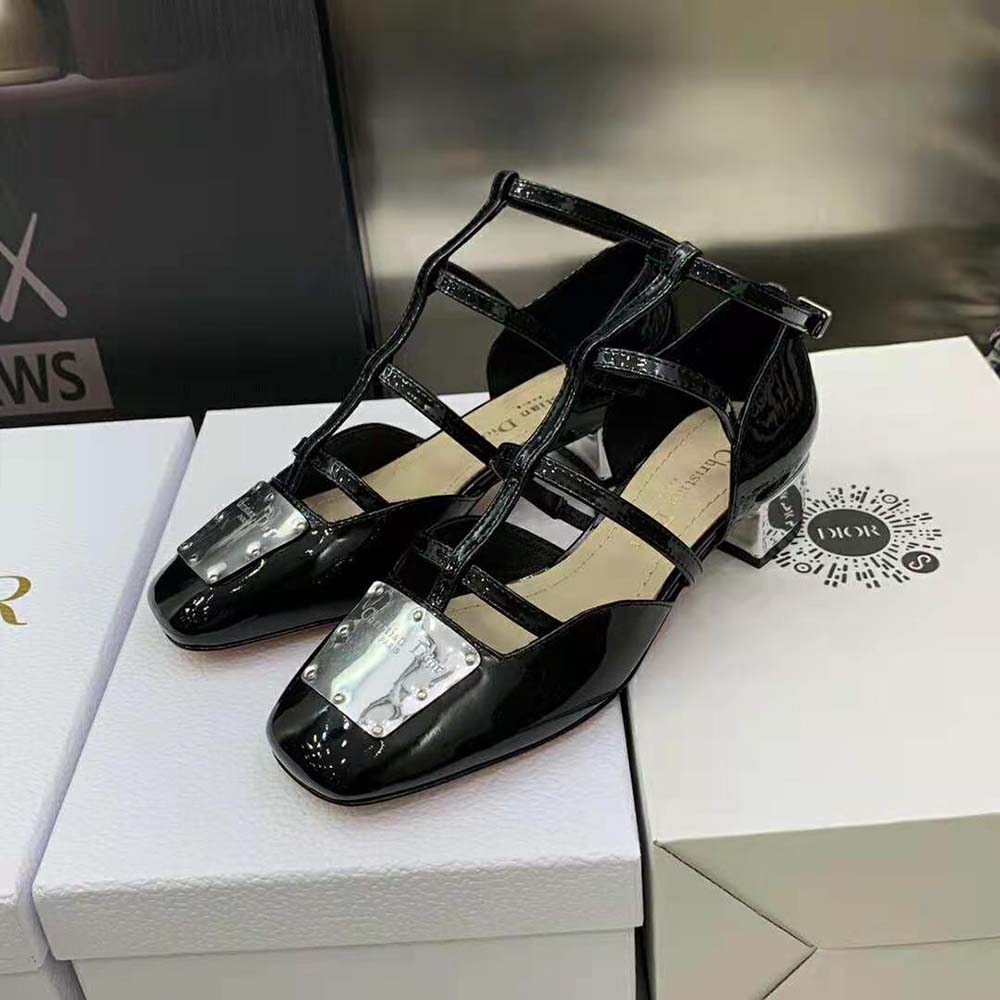 Dior Women La Parisienne Dior Ballerina Flat Black Patent Calfskin - image 4