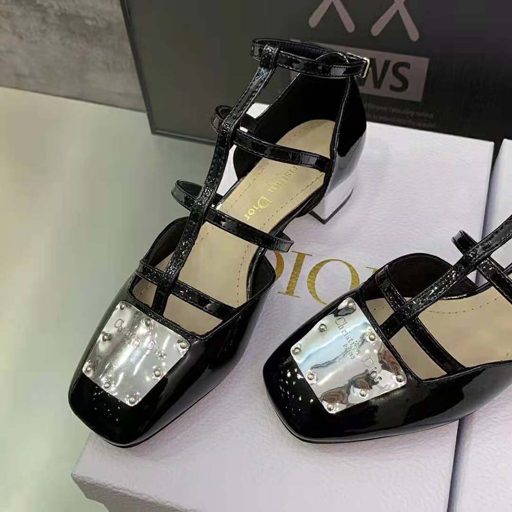 Dior Women La Parisienne Dior Ballerina Flat Black Patent Calfskin - image 6