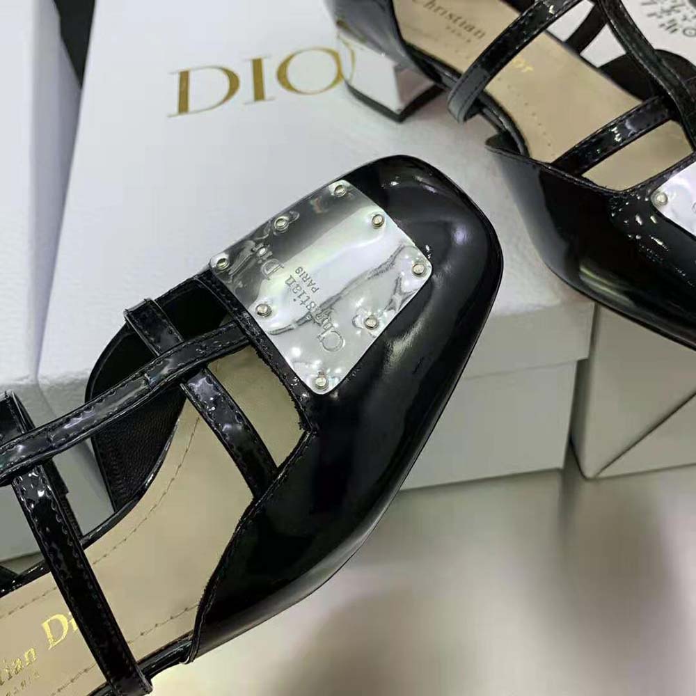 Dior Women La Parisienne Dior Ballerina Flat Black Patent Calfskin - image 9