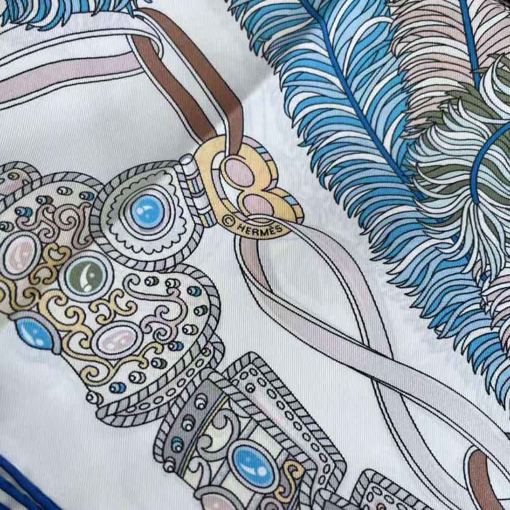 Dior Women Le Jugement Square Scarf Blue Silk Twill - image 6