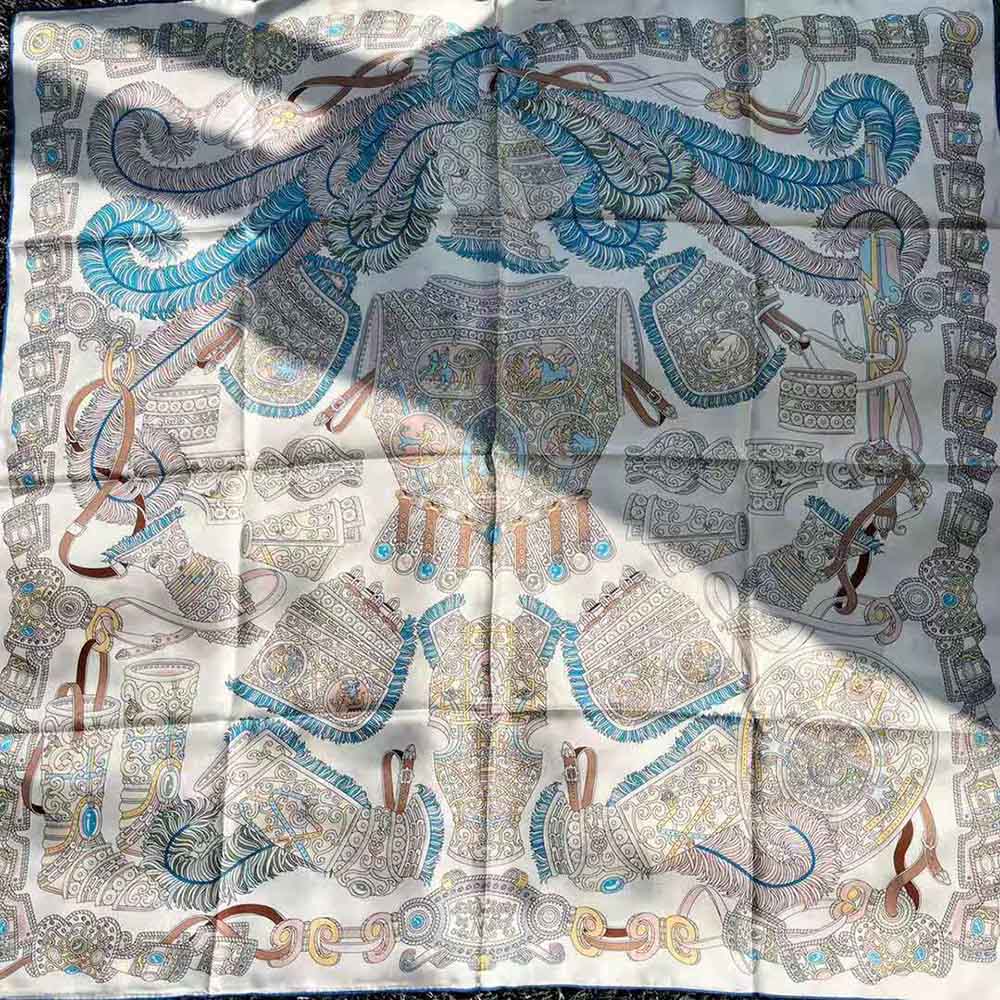 Dior Women Le Jugement Square Scarf Blue Silk Twill - image 4