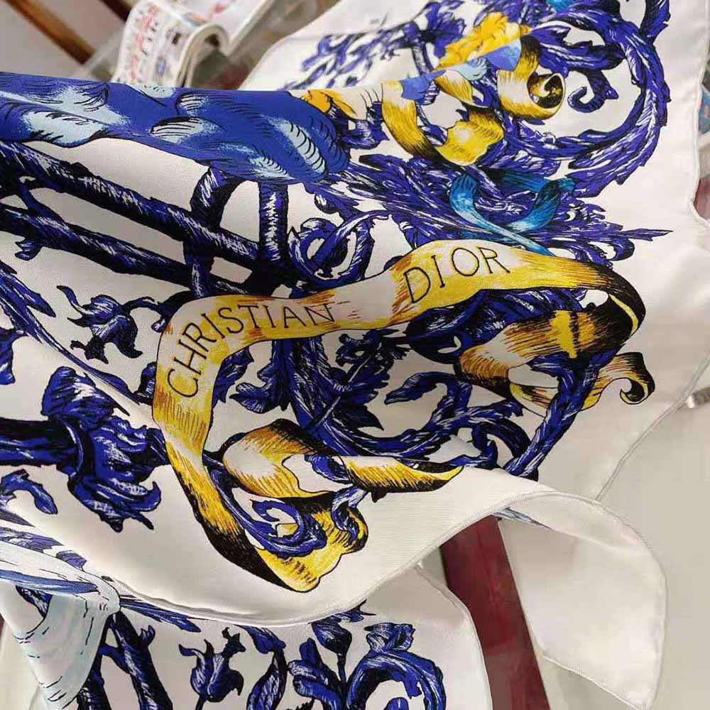 Dior Women Le Monde Square Scarf Multicolor Silk Twill - image 8