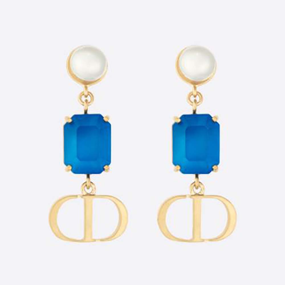 Close-up of Dior Women Petit Cd Earrings gold-finish metal and pearls