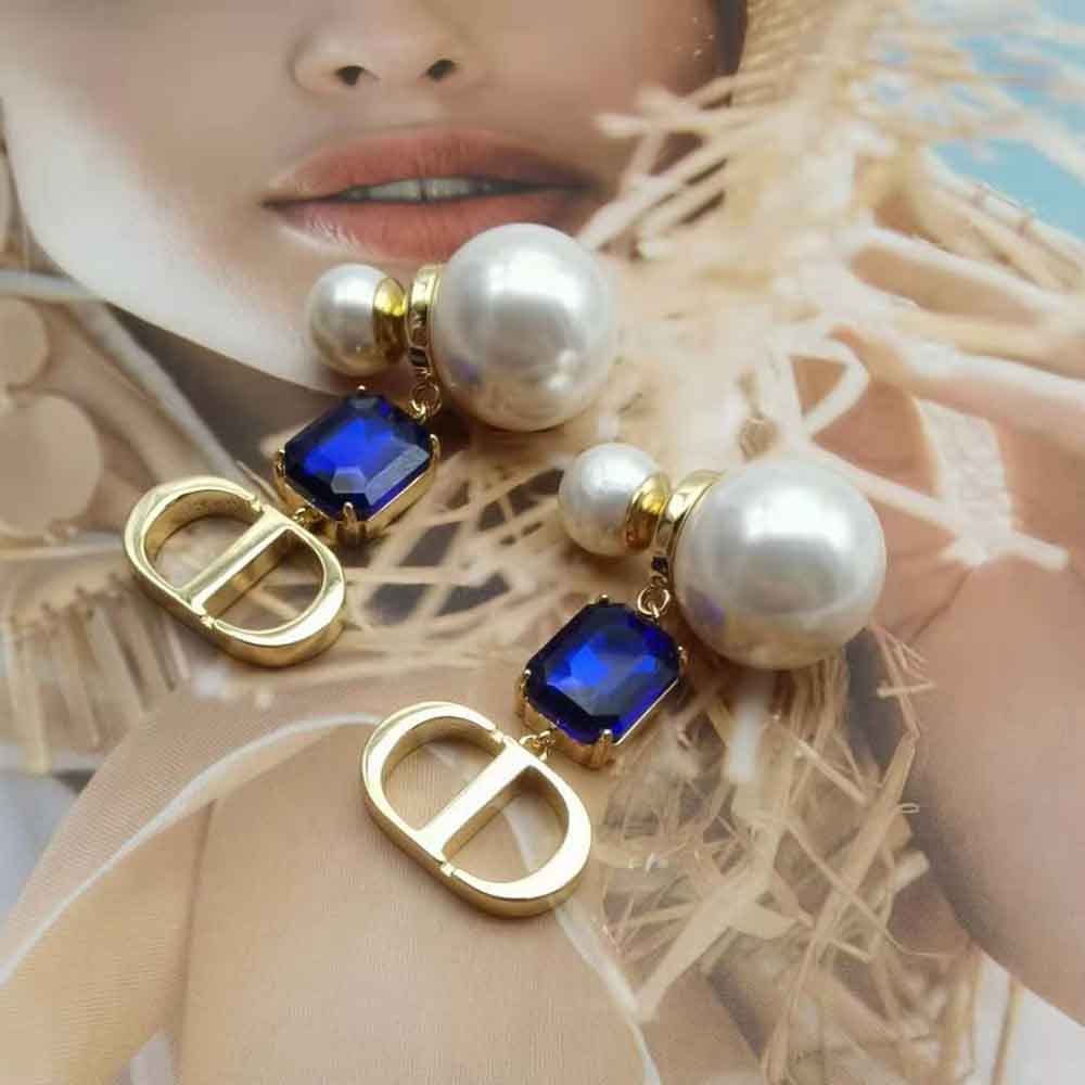 Dior Women Petit Cd Earrings Gold-Finish Metal with White Resin Pearls - image 9