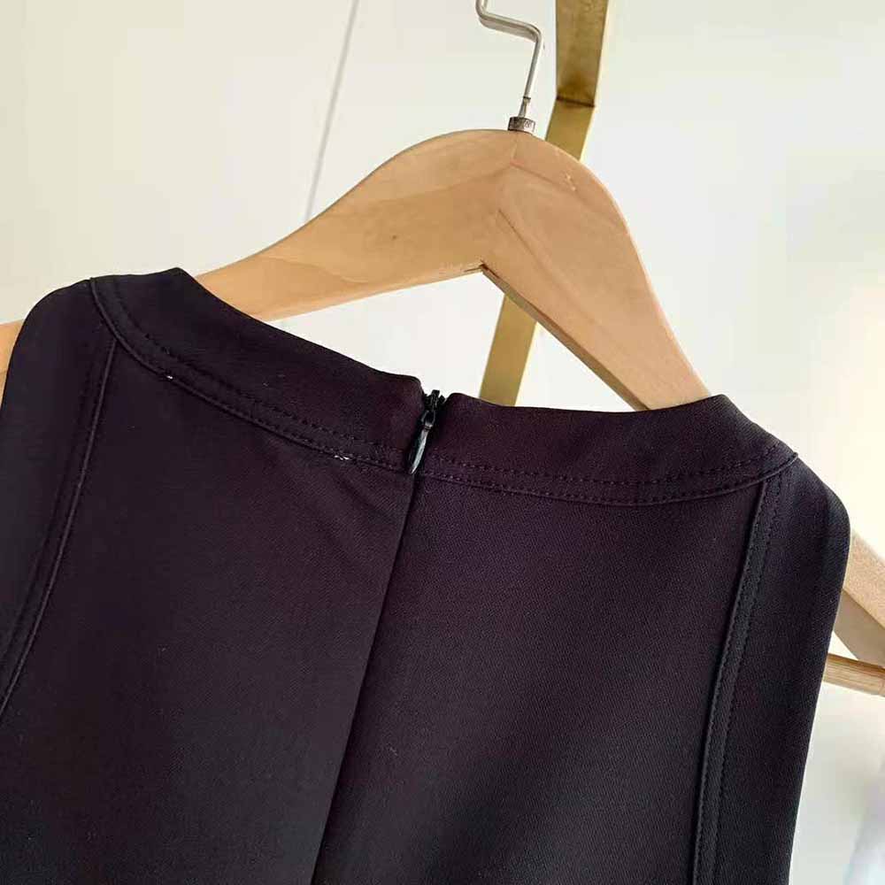 Dior Women Short A-line Dress Black Fluorescent Orange and Bright Green Wool and Silk - image 6