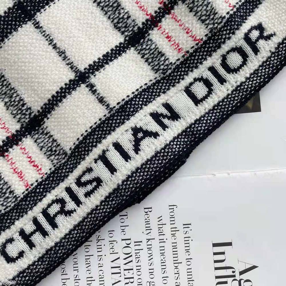 Dior Women Short-Sleeved Jacket Tricolor Check N Dior Technical Cotton and Wool Knit - image 6