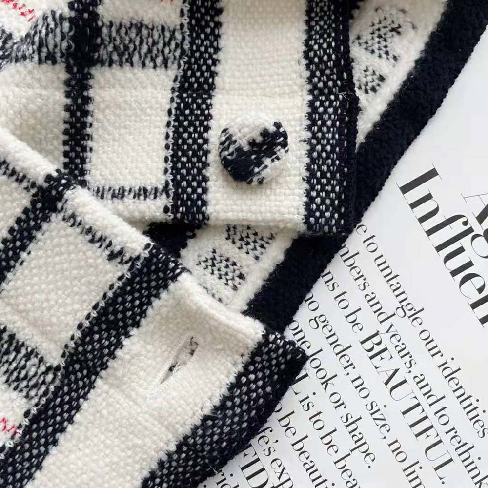 Dior Women Short-Sleeved Jacket Tricolor Check N Dior Technical Cotton and Wool Knit - image 7