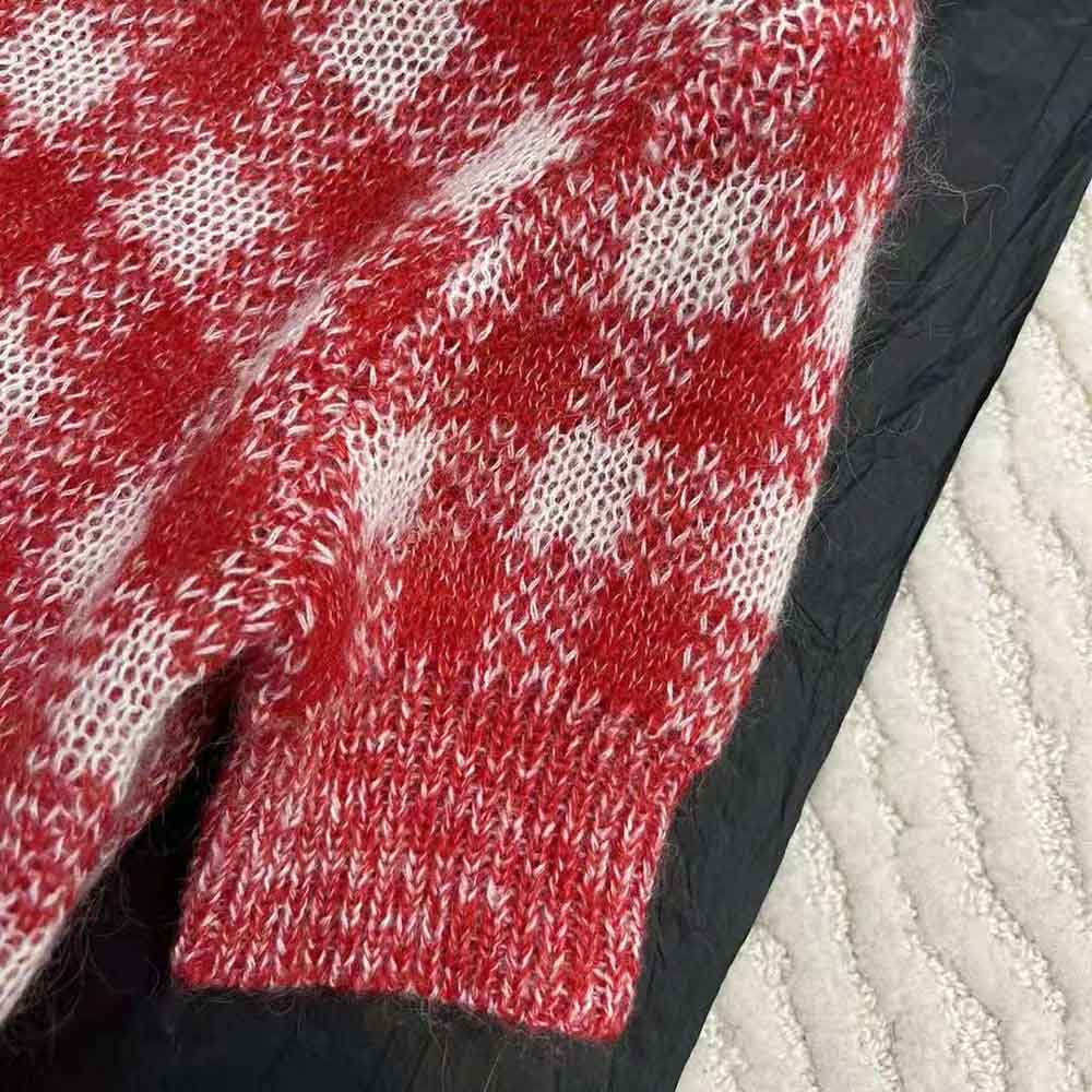 Dior Women Short-Sleeved Sweater Red D-Little Vichy Alpaca - image 6