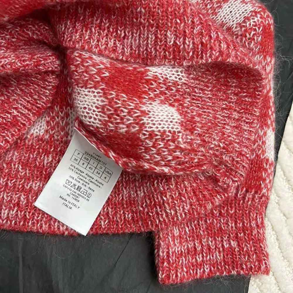 Dior Women Short-Sleeved Sweater Red D-Little Vichy Alpaca - image 5