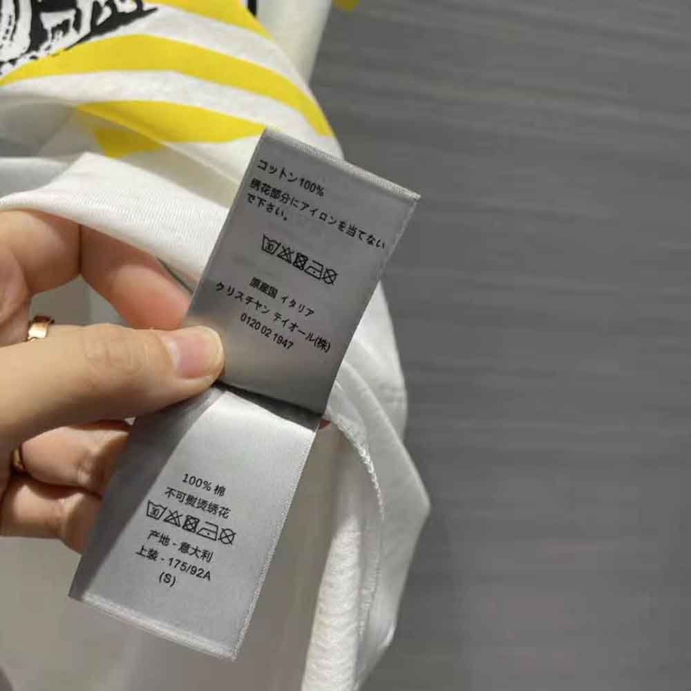 Dior Women T-shirt White Cotton Jersey with Fluorescent Yellow D-Jungle Pop Motif - image 10