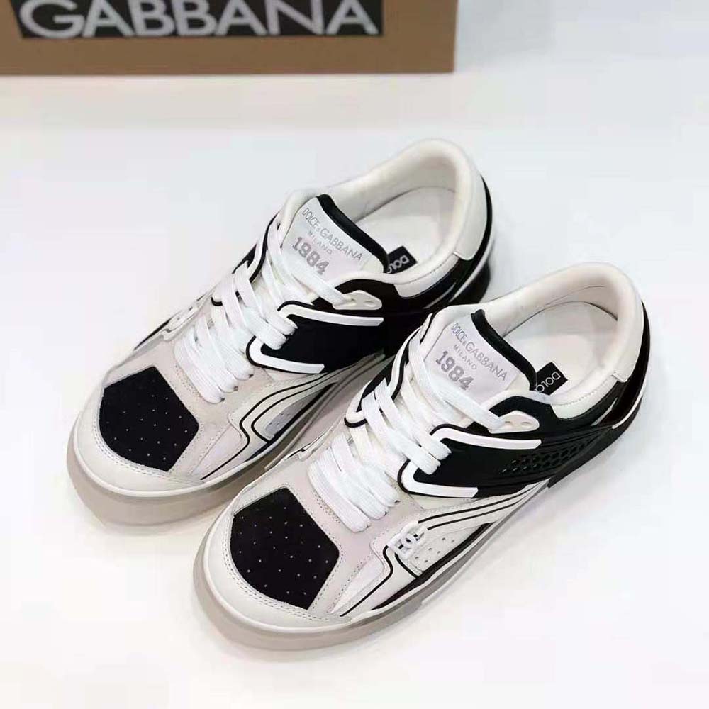 Top view showing laces and silhouette of Dolce Gabbana D&G Custom Sneakers