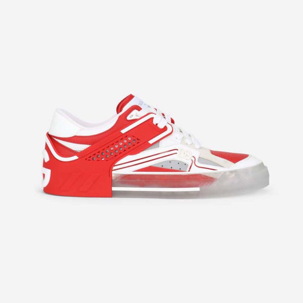 Side profile of Dolce Gabbana D&G Men Calfskin Custom 2.Zero Sneakers-Red