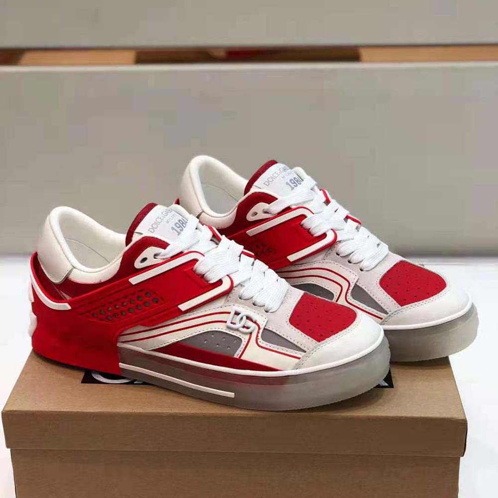 Dolce Gabbana D&G Men Calfskin Custom 2.Zero Sneakers-Red - image 5
