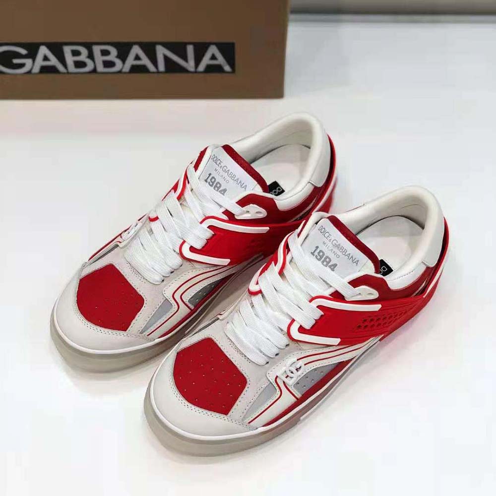 Overhead view showing lace-up closure on Dolce Gabbana D&G Custom sneakers