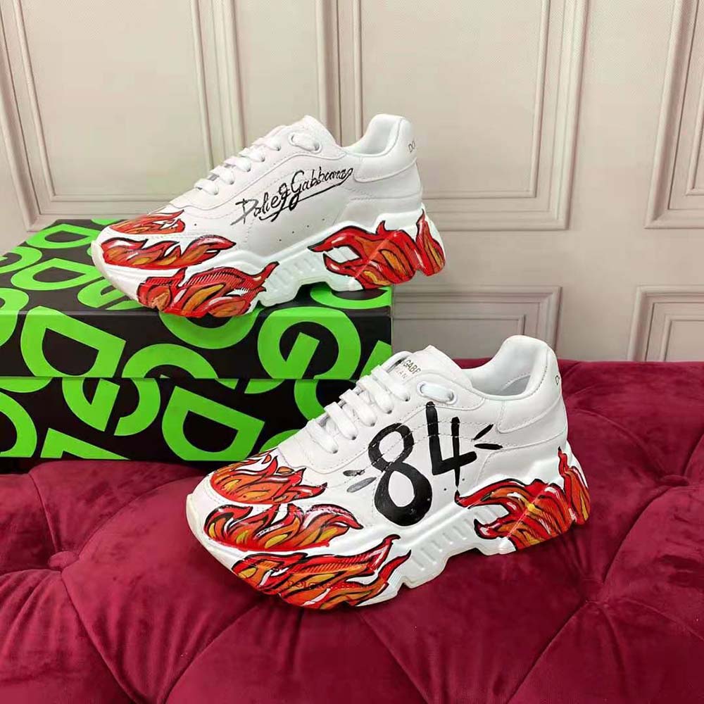 Dolce Gabbana D&G Women Calfskin Nappa Daymaster Sneakers-Red - image 4